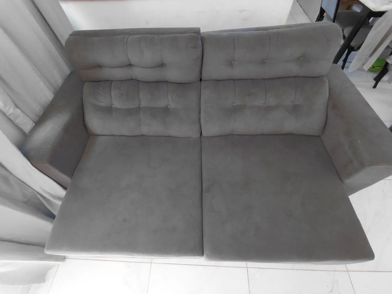 SOFÁ RETRÁTIL E RECLINAVEL CINZA - Foto 3