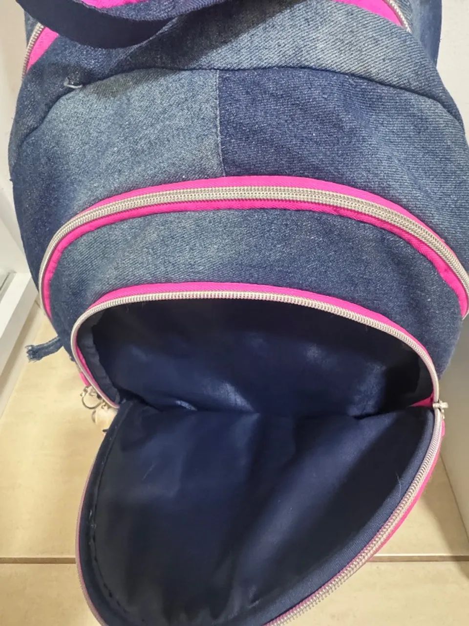 Kit Mochila Lancheira Yupe Rodinha Escolar Espaçoso Azul/rosa - Foto 3