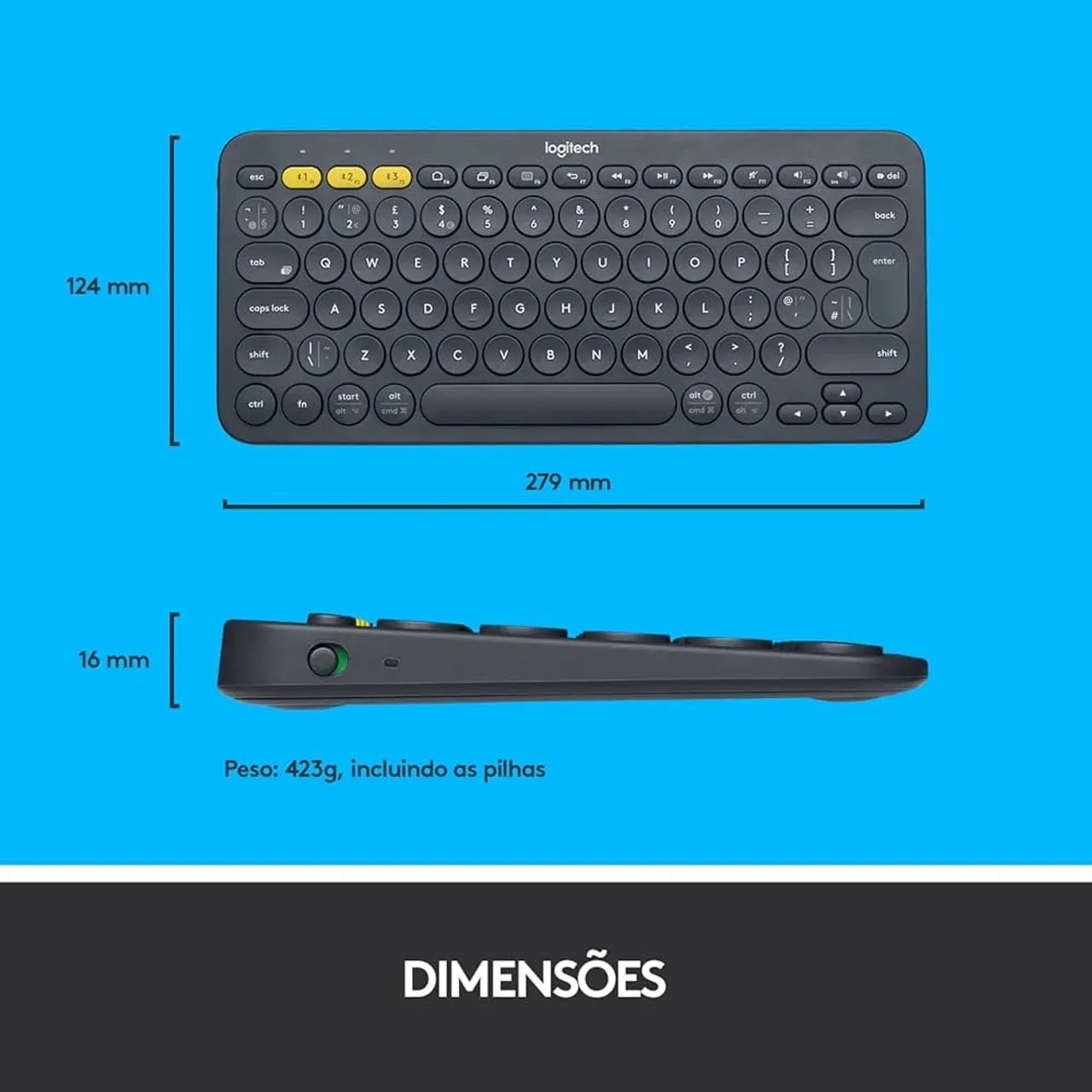Teclado Logitech K380 Bluetooth - conecta até 3 dispositivos - Foto 5