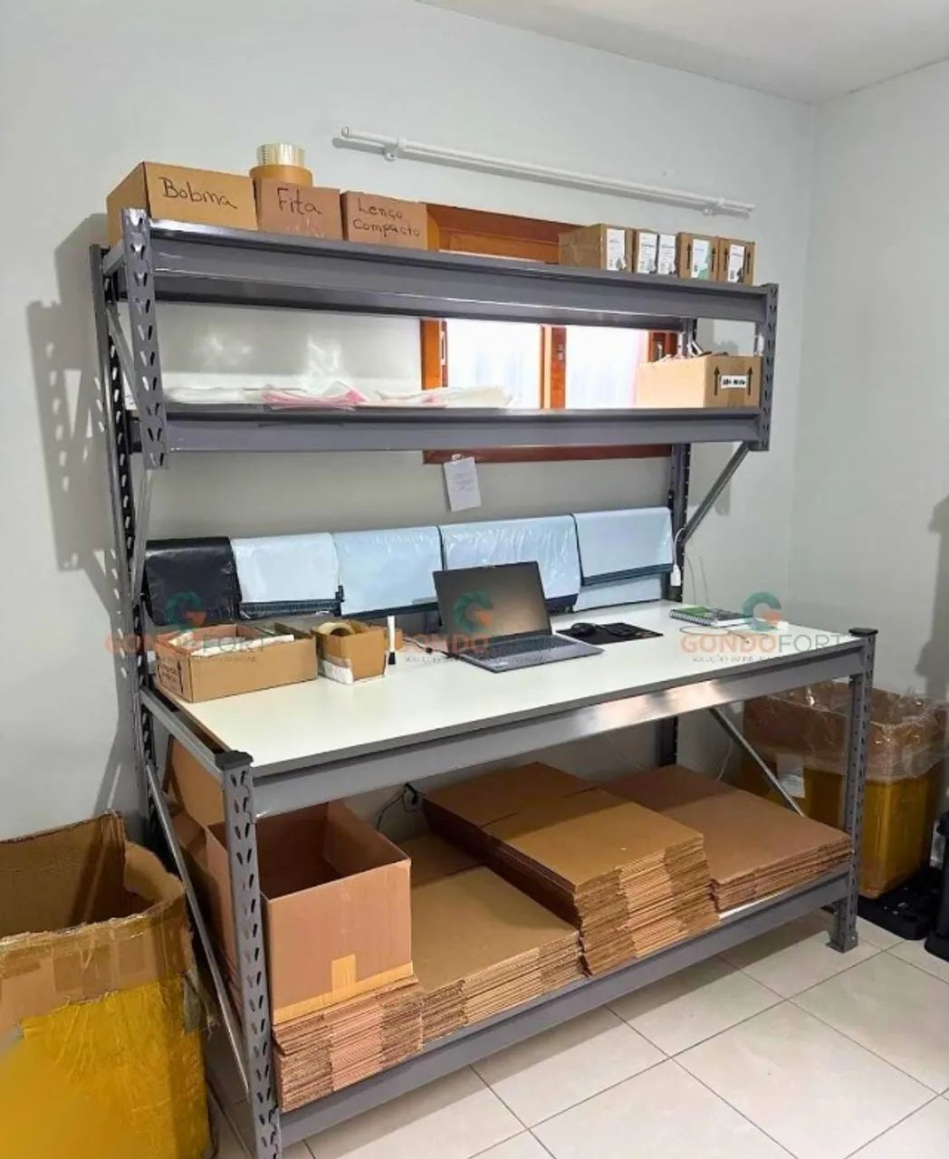 Bancada de Expedição 1,20m com 4 Níveis para Embalagem e Envio - Foto 2