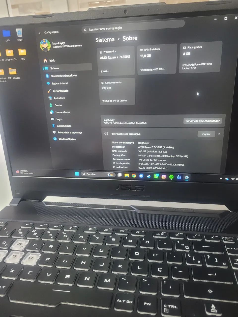 ASUS TUF A15 - Foto 4