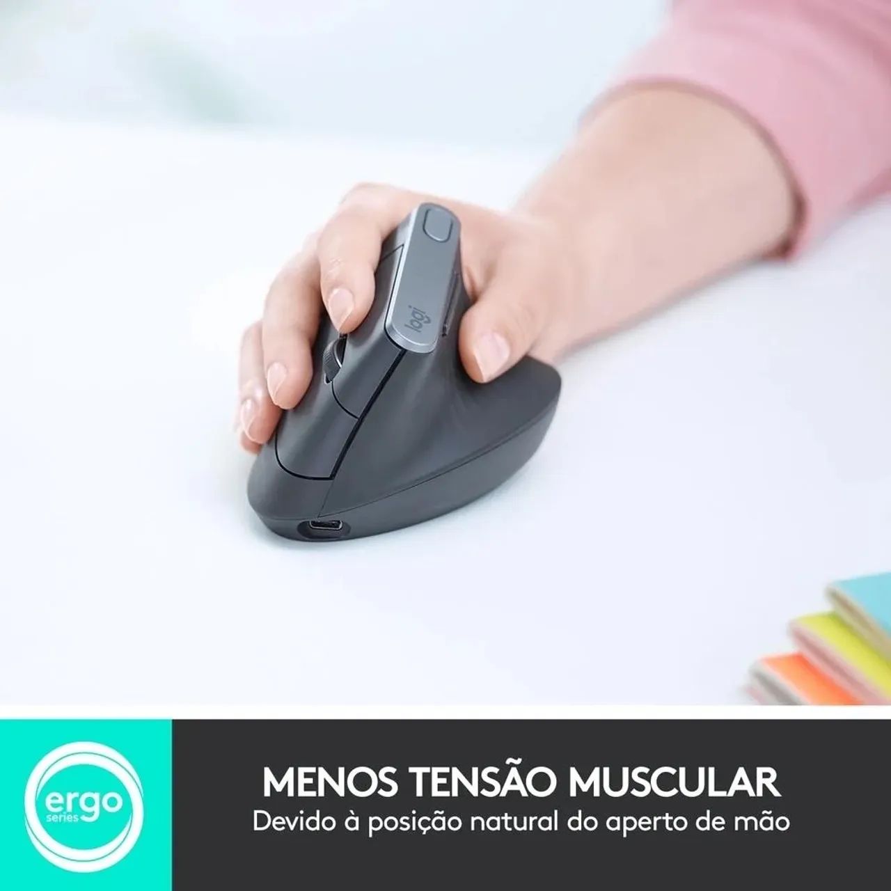 Kit ergonômico Mouse Vertical + Teclado logitech - Foto 3