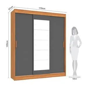 Guarda-roupa casal com portas de correr + espelho! - Foto 3