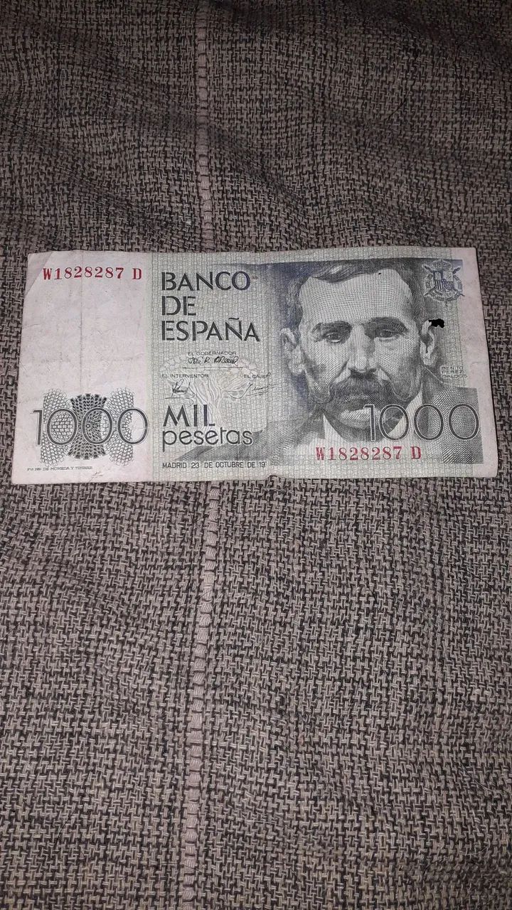 Cedula antiga mil pesetas 1979 espanha