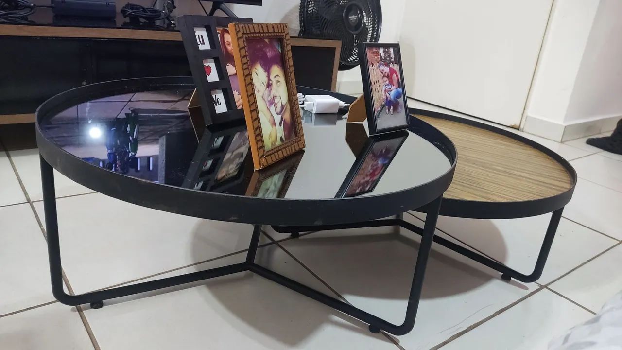 MESA DE CENTRO DUPLA COM ESPELHO