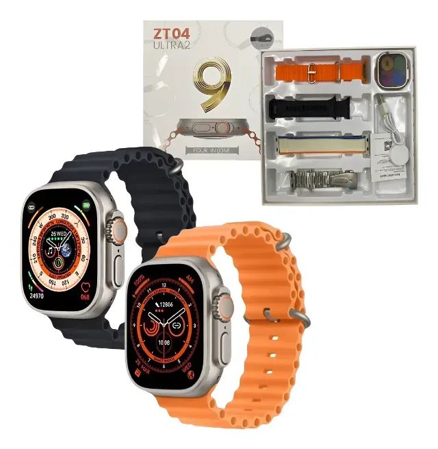 Relógio Smartwatch 49mm Com 04 Pulseiras Zt04 Ultra 2