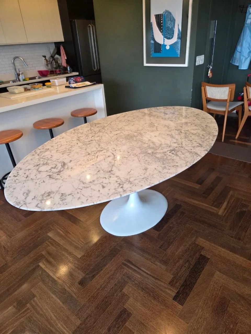 Mesa Saarinen Oval  | Lemare | Mármore Carrara - Foto 3