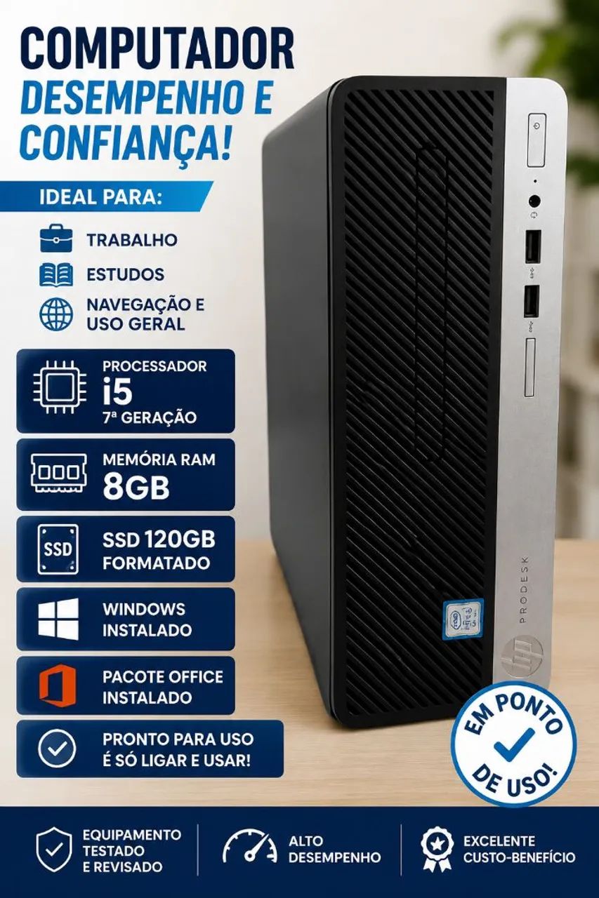 Cpu slim HP i5 7ª geração 