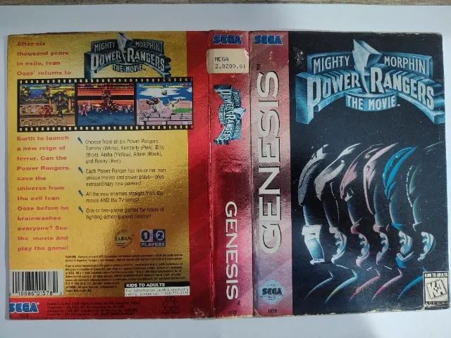 Encarte Power Rangers The Movie original - Mega Drive/Sega Genesis