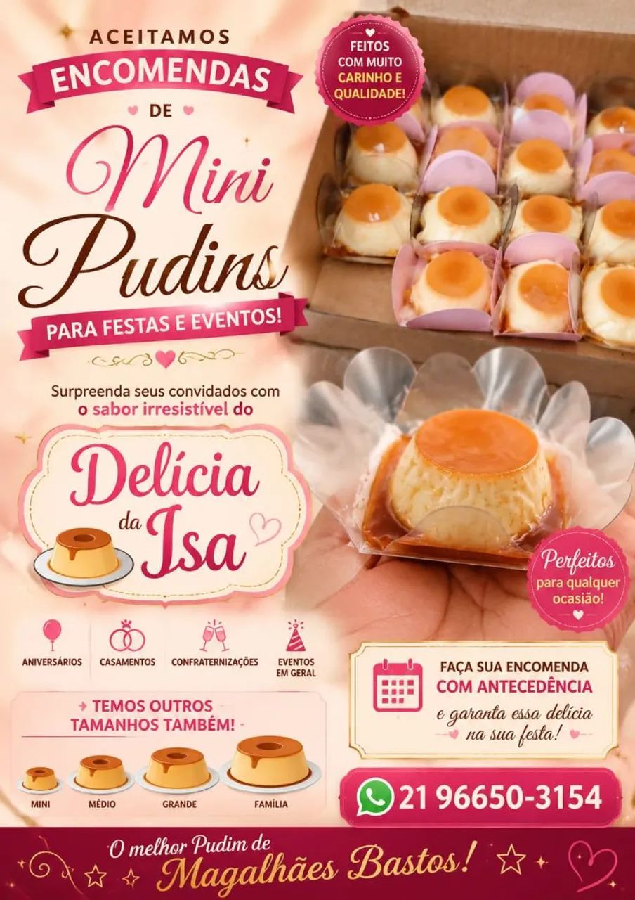 CONSIGNADO DE PUDIM / VENDEDORES DE PUDIM 
