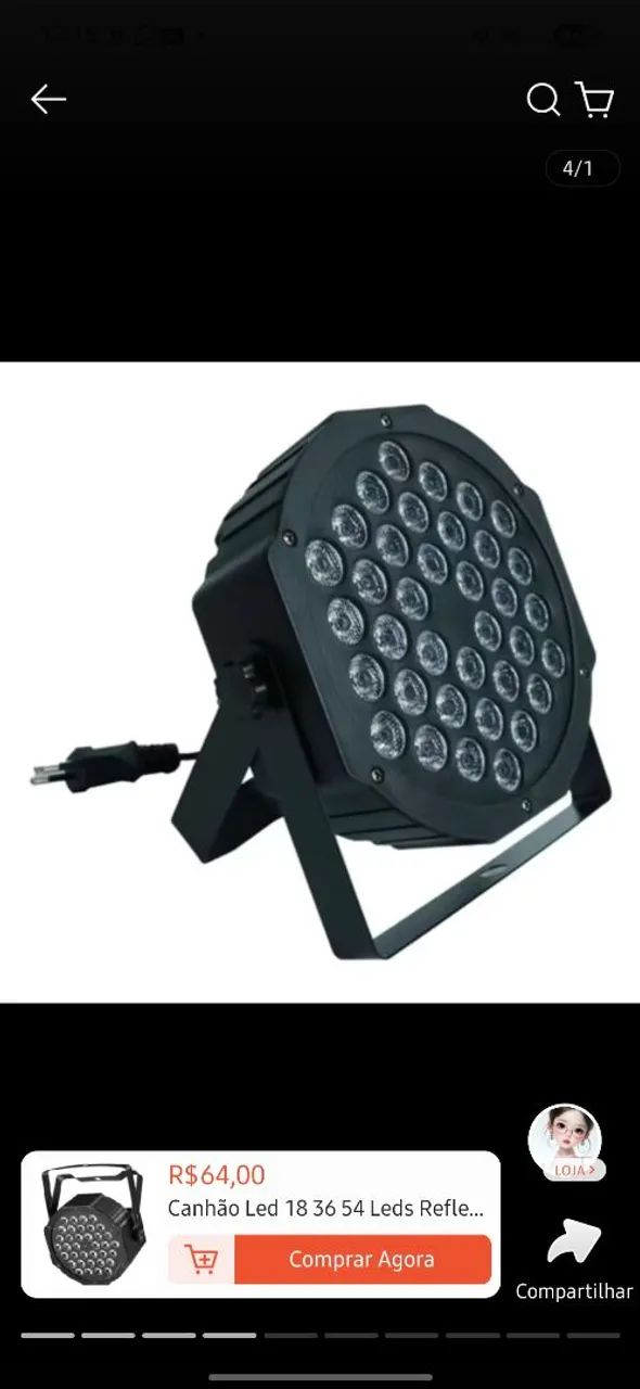 Kit controladora DMX + 4 par leds rgbw 32 leds - Equipamentos e