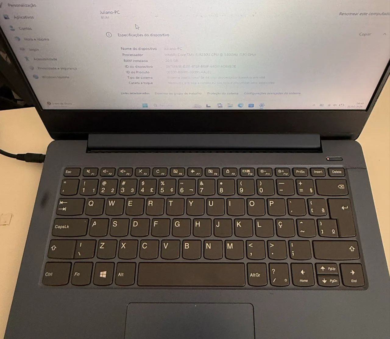 Notebook Lenovo i5, 512SSD, 20GB ram, 14pol super rápido  - Foto 6