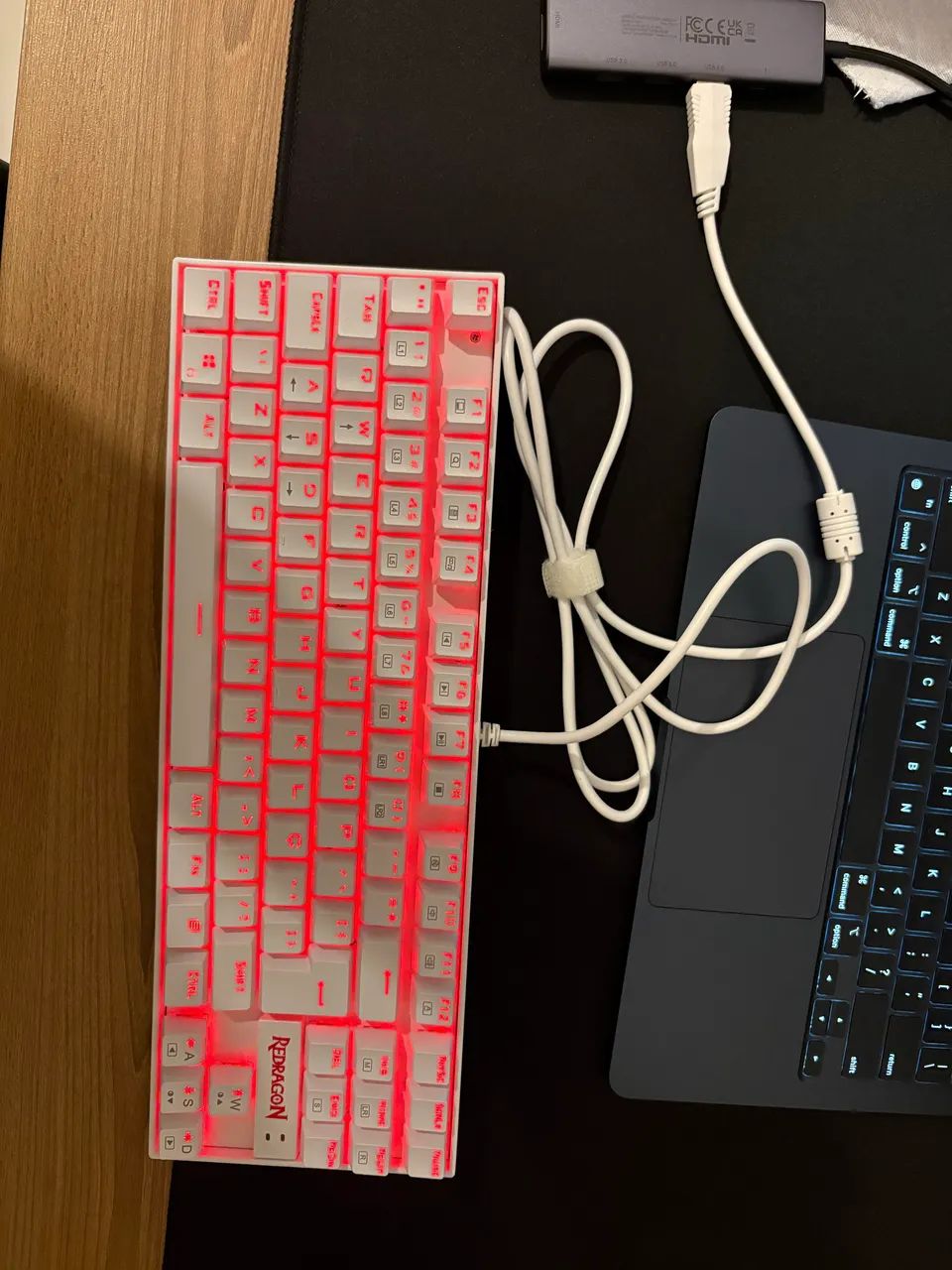 Teclado Mecânico Kumara Branco Redragon Lunar White