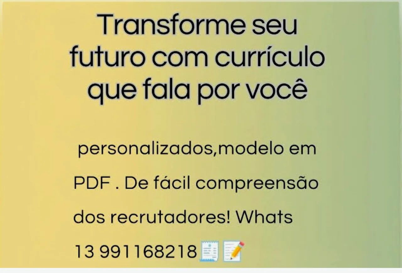 Faço currículo personalizado 