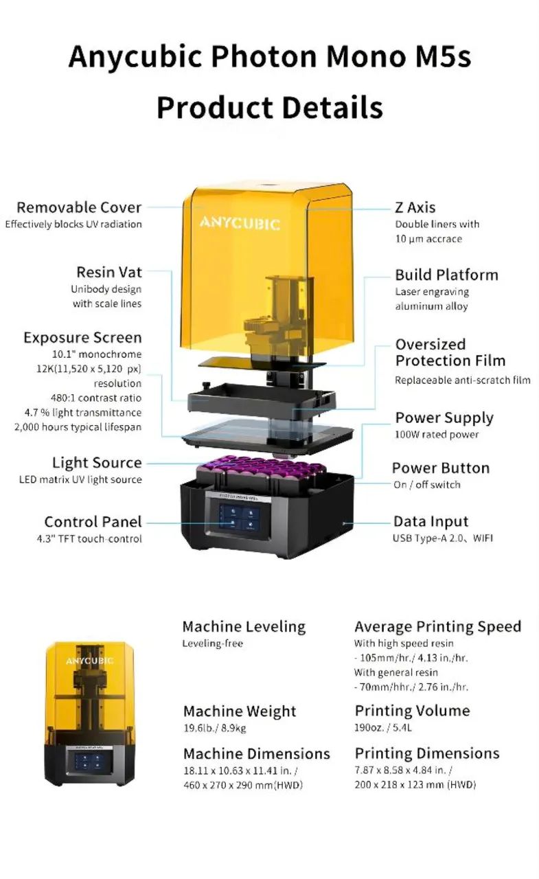 Impressora 3d A Anycubic Photon Mono M5 - Foto 2
