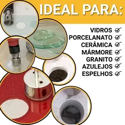 5-Piece Diamond Core Drill Bit Set – Glass, Ceramic, and Porcelain Tiles – Code: 002