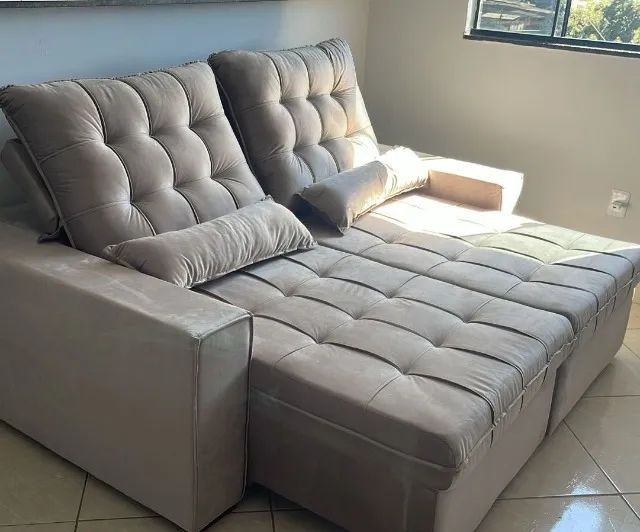 Sofá Retrátil Veludo 2,00m Campeão de Vendas - Oferta! - Foto 3