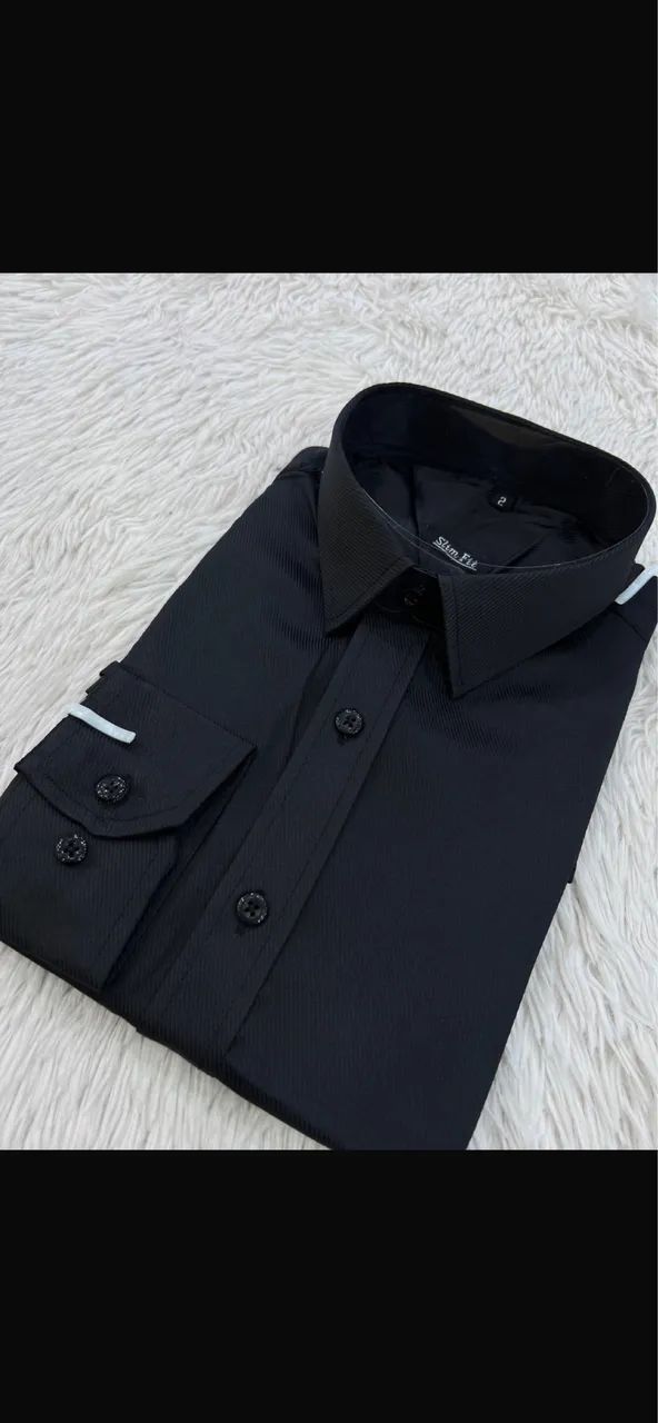 Camisa algodão + poliéster slim  - Foto 5