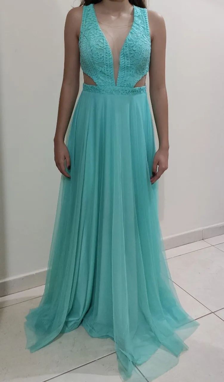 Vestido de festa cor Tiffany 