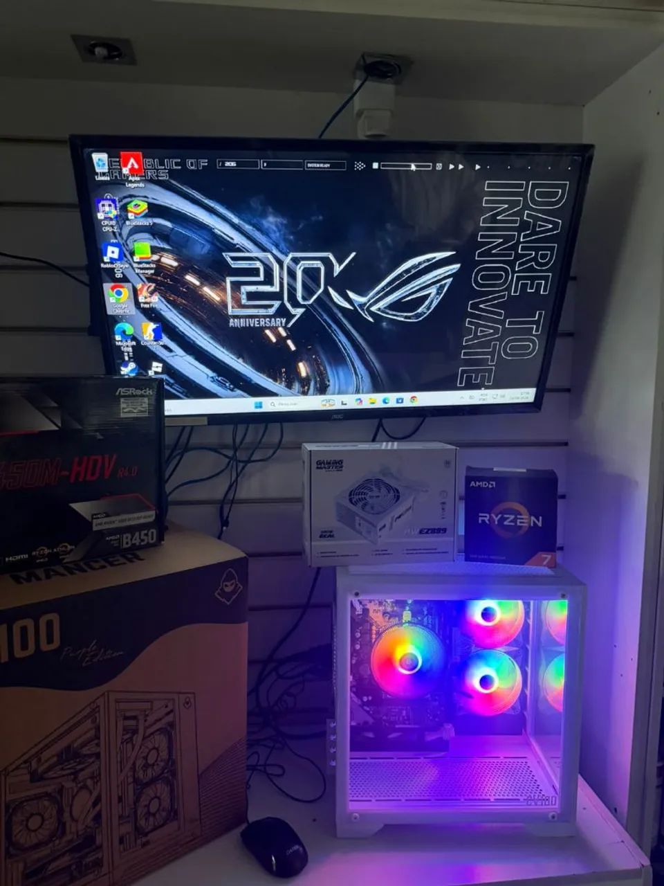 Pc Gamer RYZEN 7 AQUÁRIUM Branco Luxo  - Foto 5