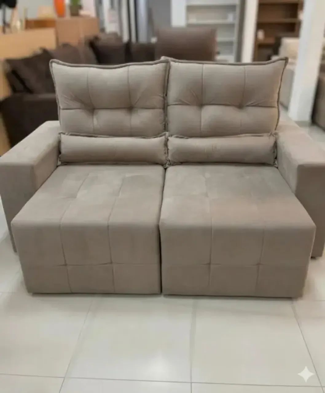 Sofá retratil e reclinavel aurora  caramelo  - Foto 2