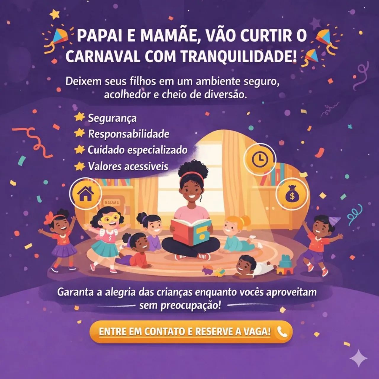 Babá em temporada de carnaval