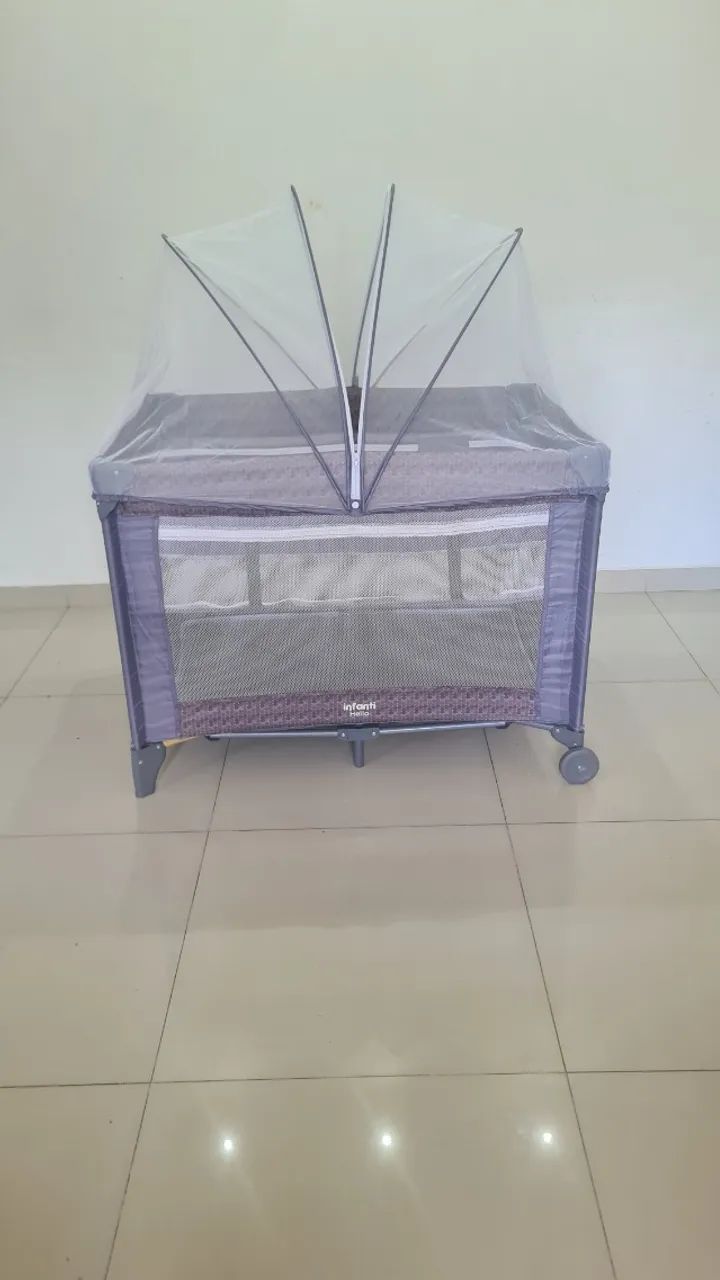 Berço Portátil Cinza HELLO INFANTI