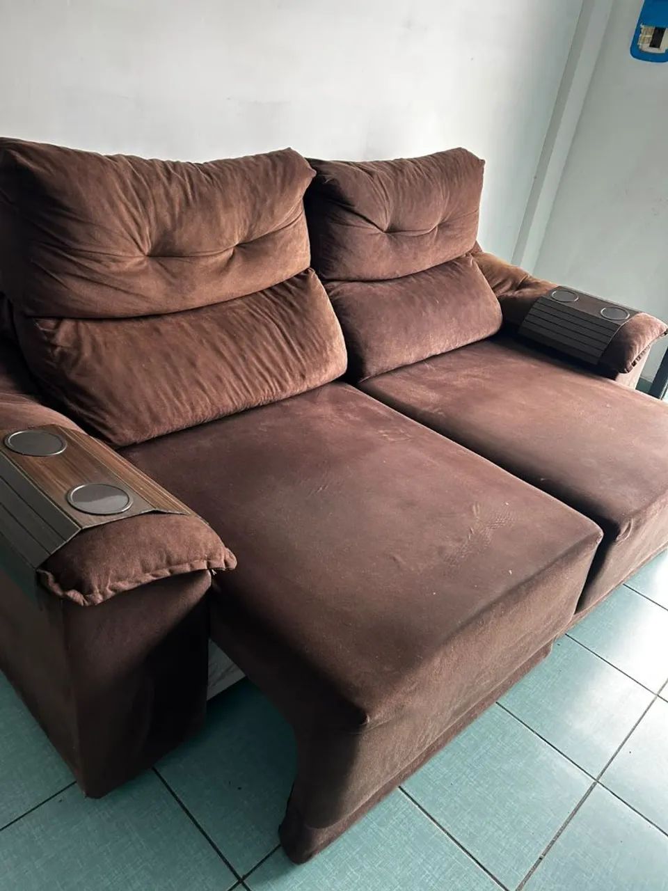 Sofá retr átil e reclinável em Suede 2 metros entrego  - Foto 2