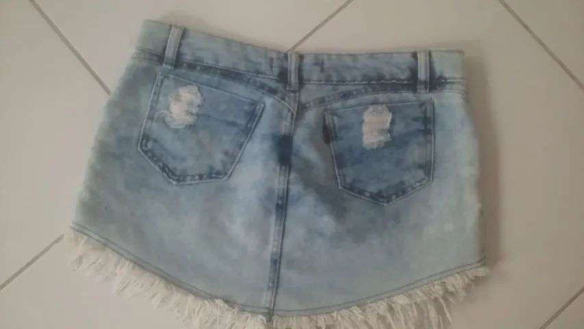 Mini saia jeans 40 - Foto 4