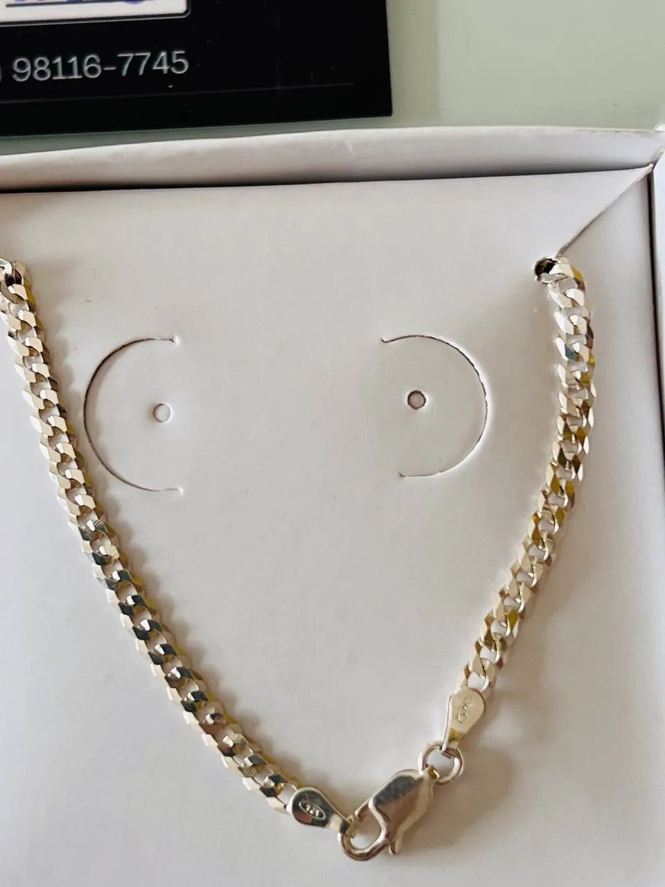 Pulseira em prata 925 modelo gourmet nova e linda  - Foto 3