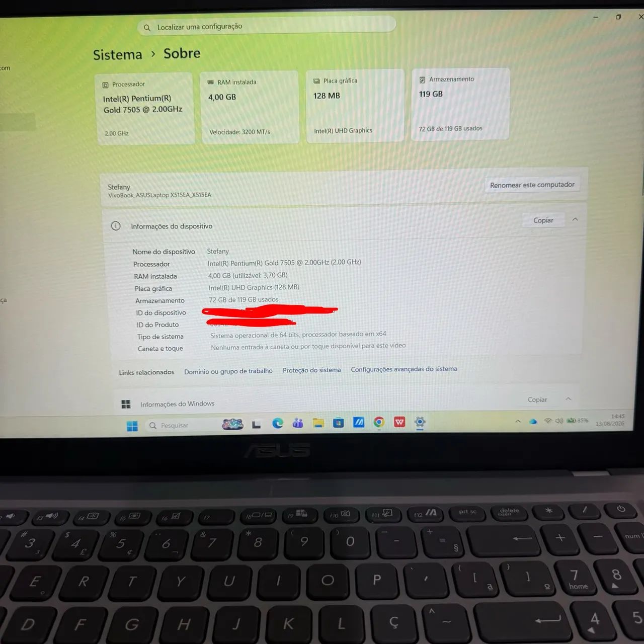 NOTEBOOK ASUS 128 GB EM PERFEITO ESTADO  - Foto 4