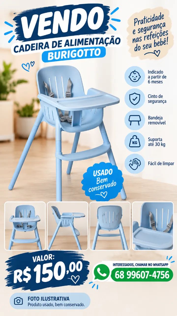 Cadeira de alimentação para bebê - burigotto