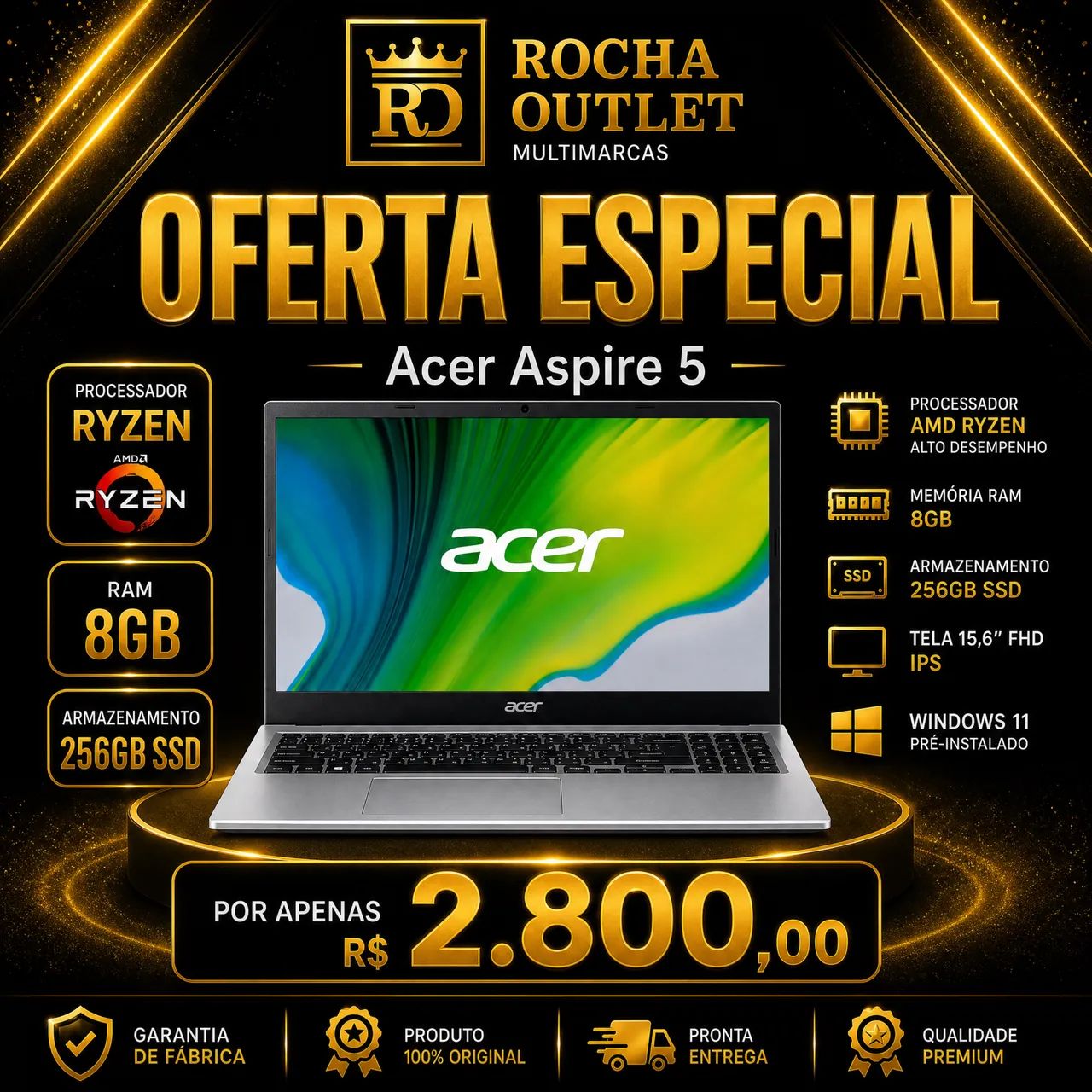 Notebook Acer Aspire 5 A515-45-R1AC
