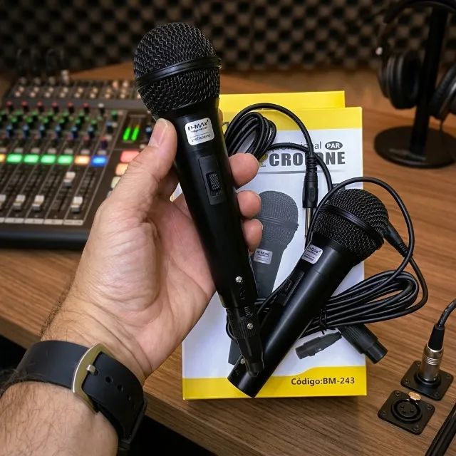 Microfones Dinâmicos (Kit com 2) com Cabos de 2,5 metros - Foto 4