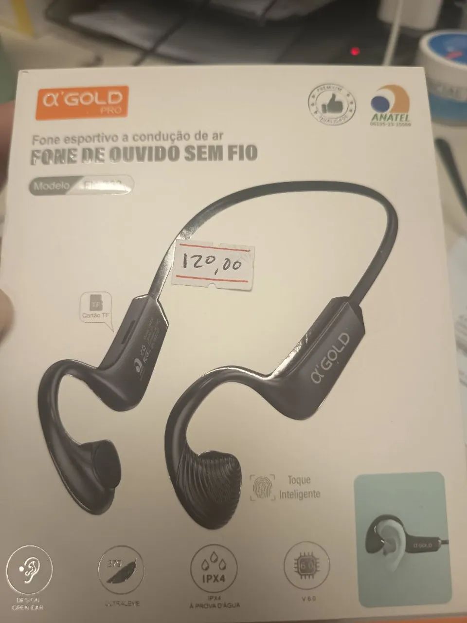 Fone Bluetooth A'Gold Pro FN-B22 (Condução de Ar) - Menos de 15 dias de uso