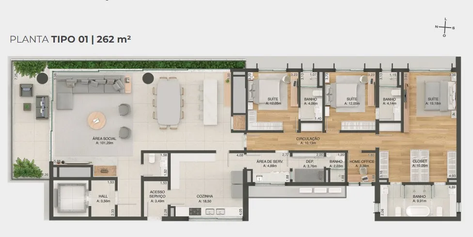 PLANTA 261m²