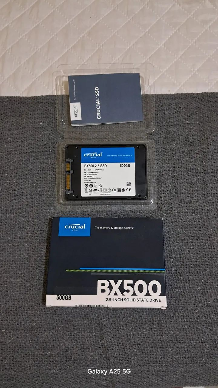 SSD Crucial BX500 500GB - Apenas 6 Meses de Uso - Foto 2
