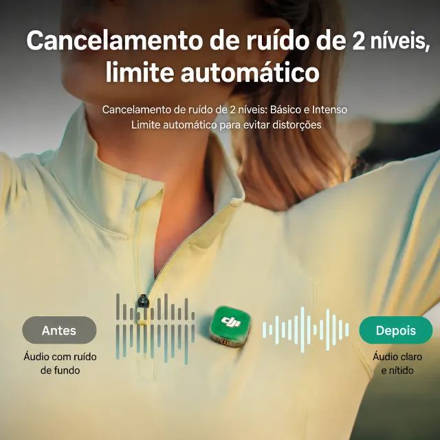 Microfone Lapela Dji Mic Mini 2 Sem Fio Redutor De Ruído - Foto 5