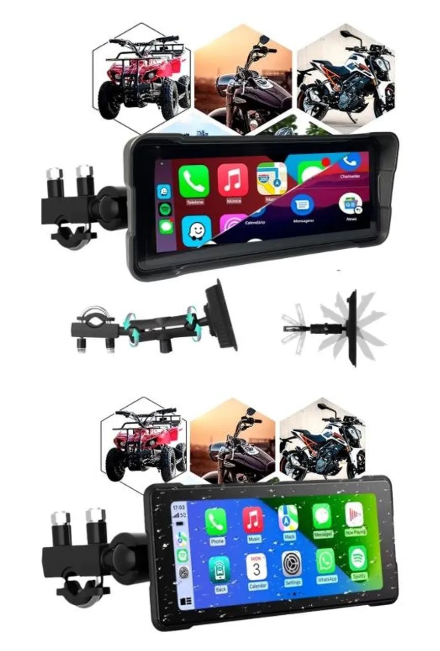 Multimidia 7 Polegadas Moto Carplay Android Auto Bluetooth - Foto 2
