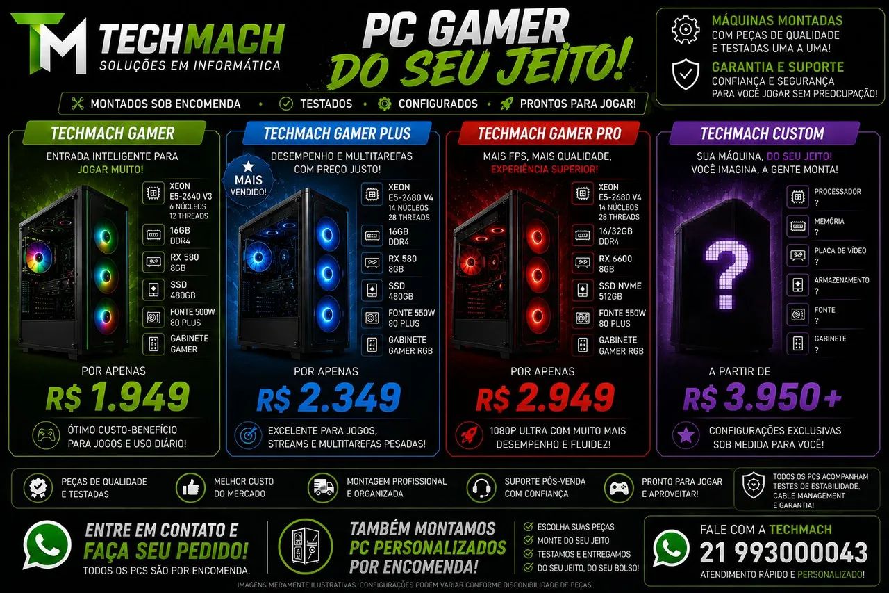 Computadores gamers TechMach 