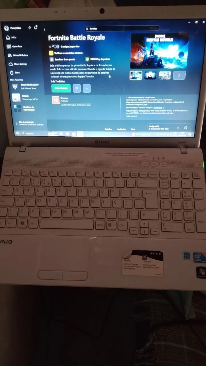 Vendo notebook com conta do Xbox 