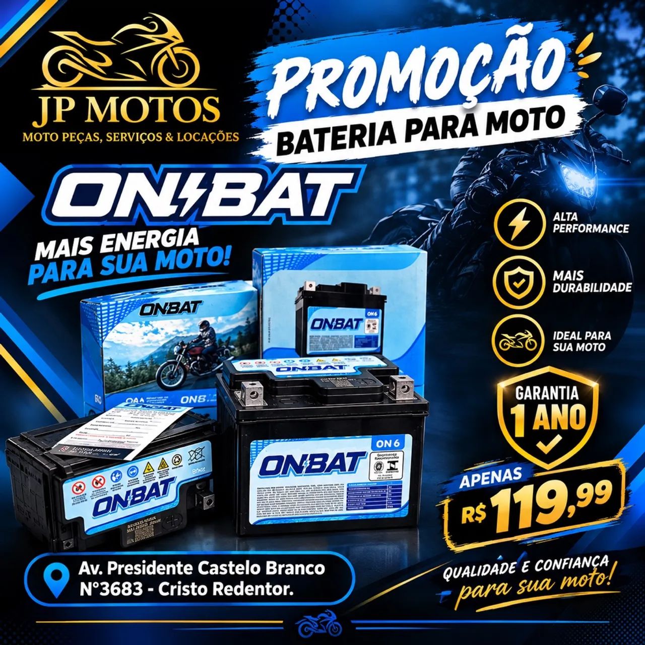 Promoção Bateria para moto