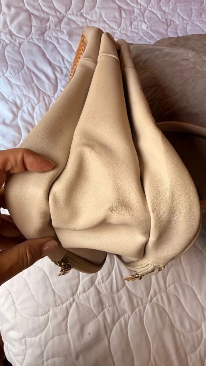 Bolsa de ombro/mão Arzon trançada nude - Foto 4