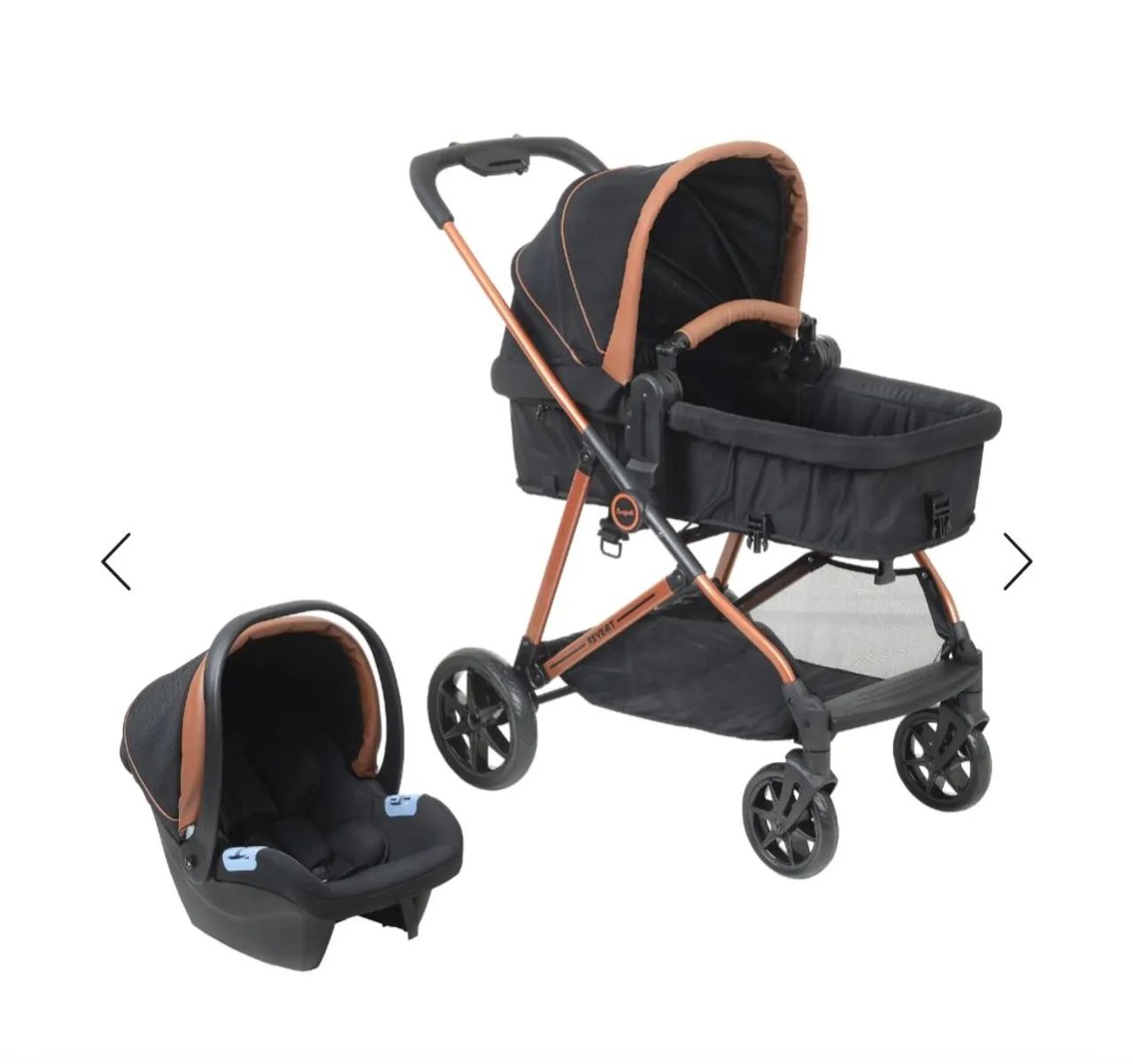 Carrinho de bebê Burigotto Materna com bebê conforto - Foto 4