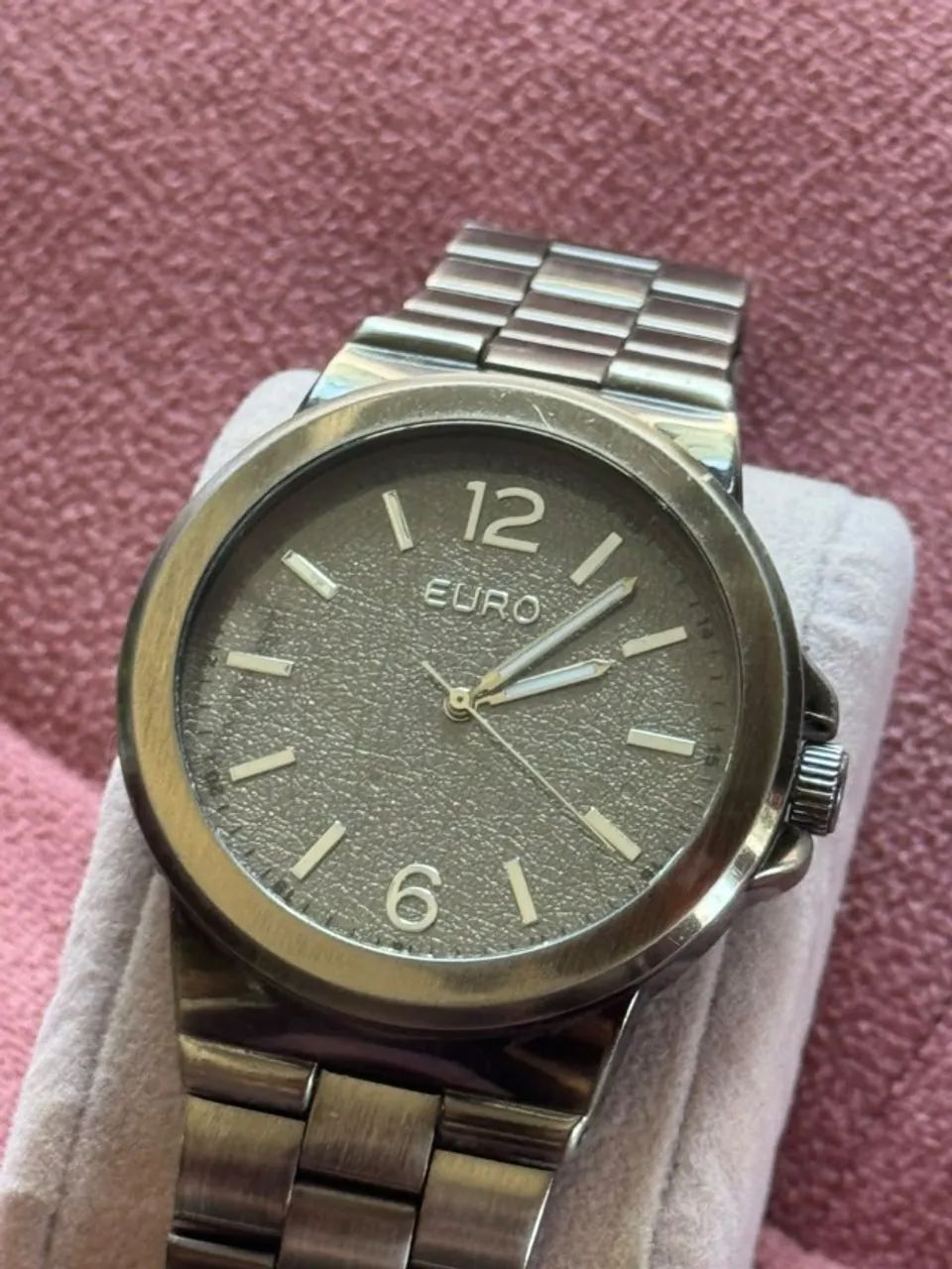 Relógio Euro prateado com mostrador cinza - Foto 2