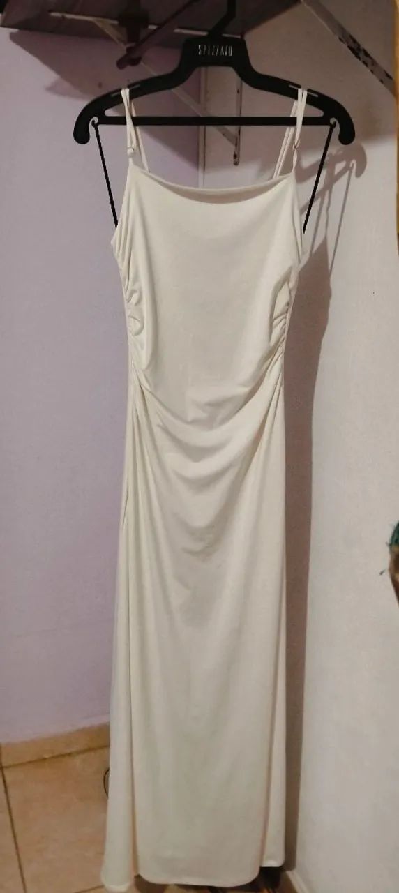 Vestido Branco tubinho de alsa P - Foto 4