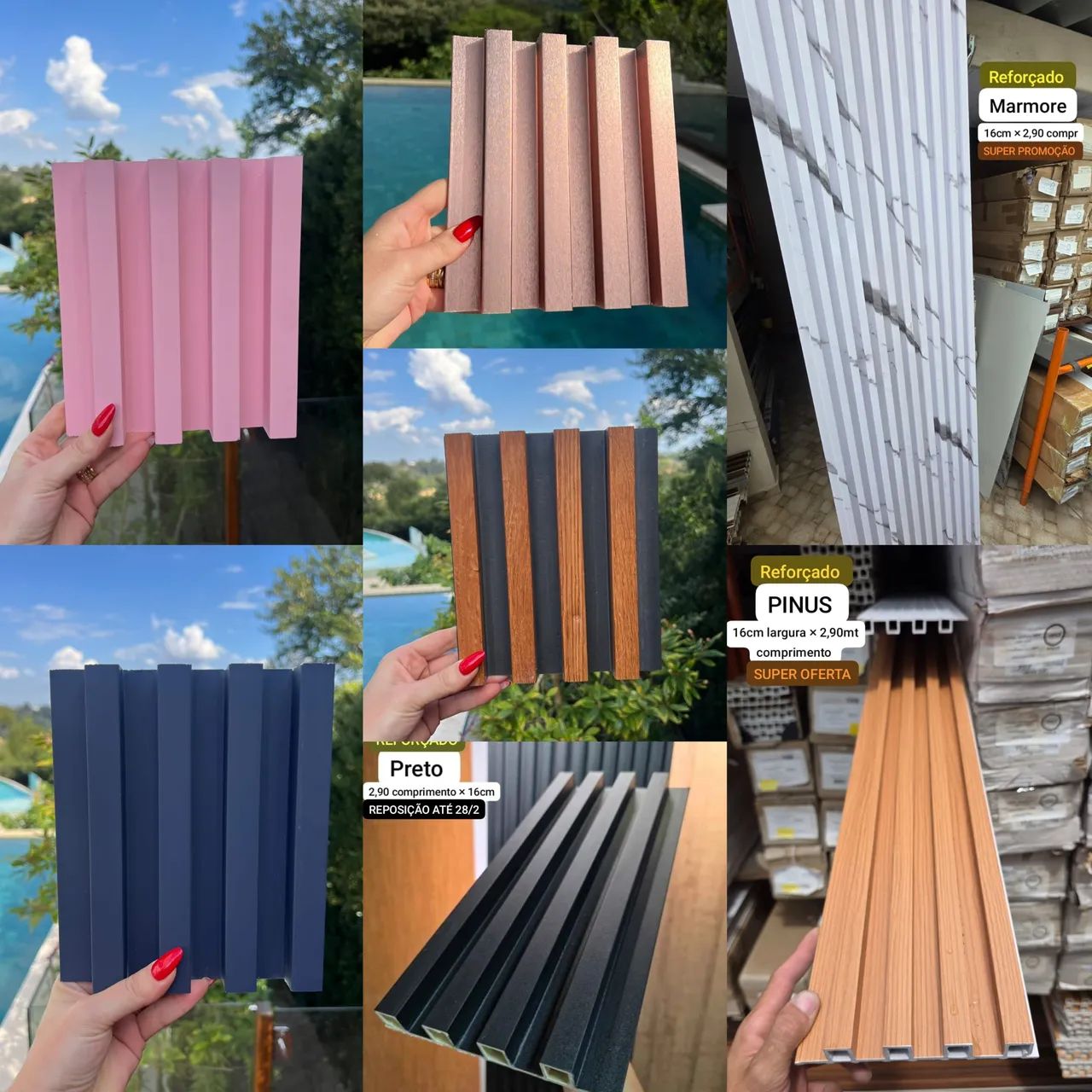 Painel Ripado | Rodapés | Forro | Placa Marmorizada | Jardim vertical 