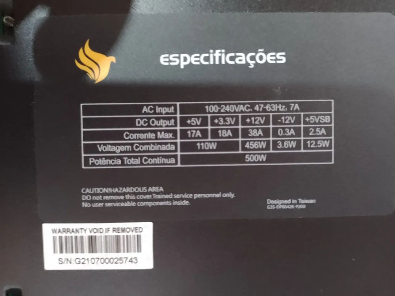Fonte Pichau NIDUS 500w 7a Bivolt - Foto 3