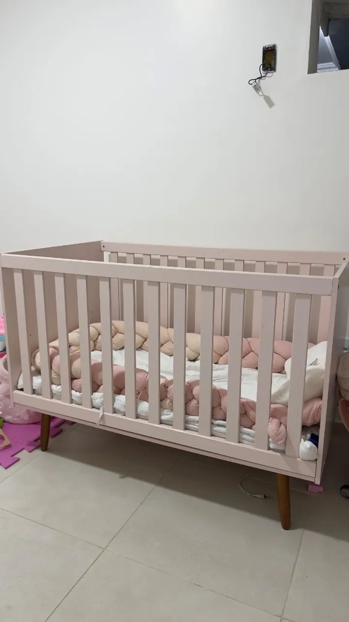 Berço infantil rosa menina 