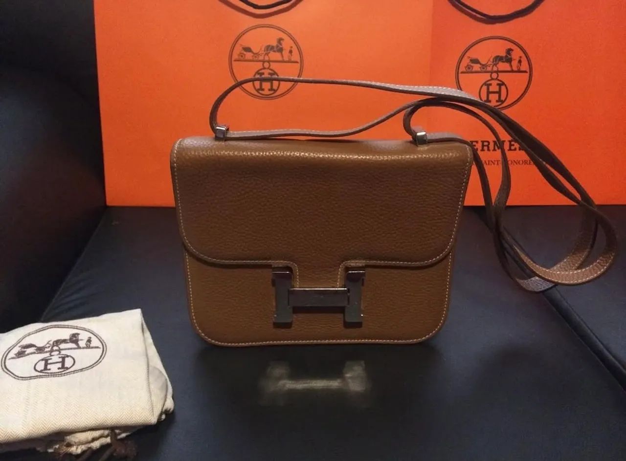 Bolsa Hermès Constance Caramelo com Prata